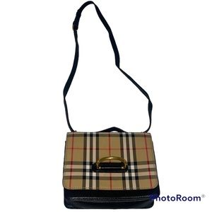 Burberry plaid crossbody with gold hardware